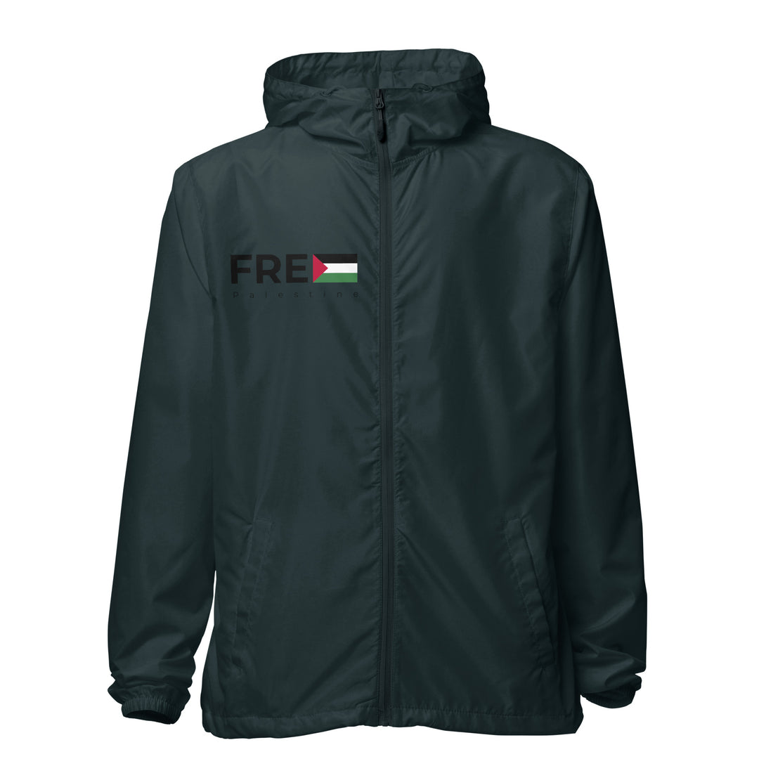 Men lightweight zip up windbreaker - Free Palestine, Lightweight Zip Up Windbreaker Classic Navy