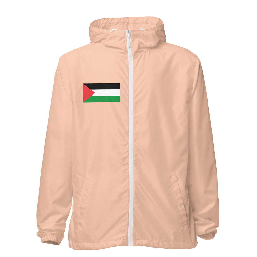 Men lightweight zip up windbreaker - Palestine Flag, Lightweight Zip Up Windbreaker Blush White Zipper