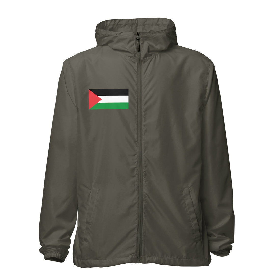 Men lightweight zip up windbreaker - Palestine Flag, Lightweight Zip Up Windbreaker Graphite