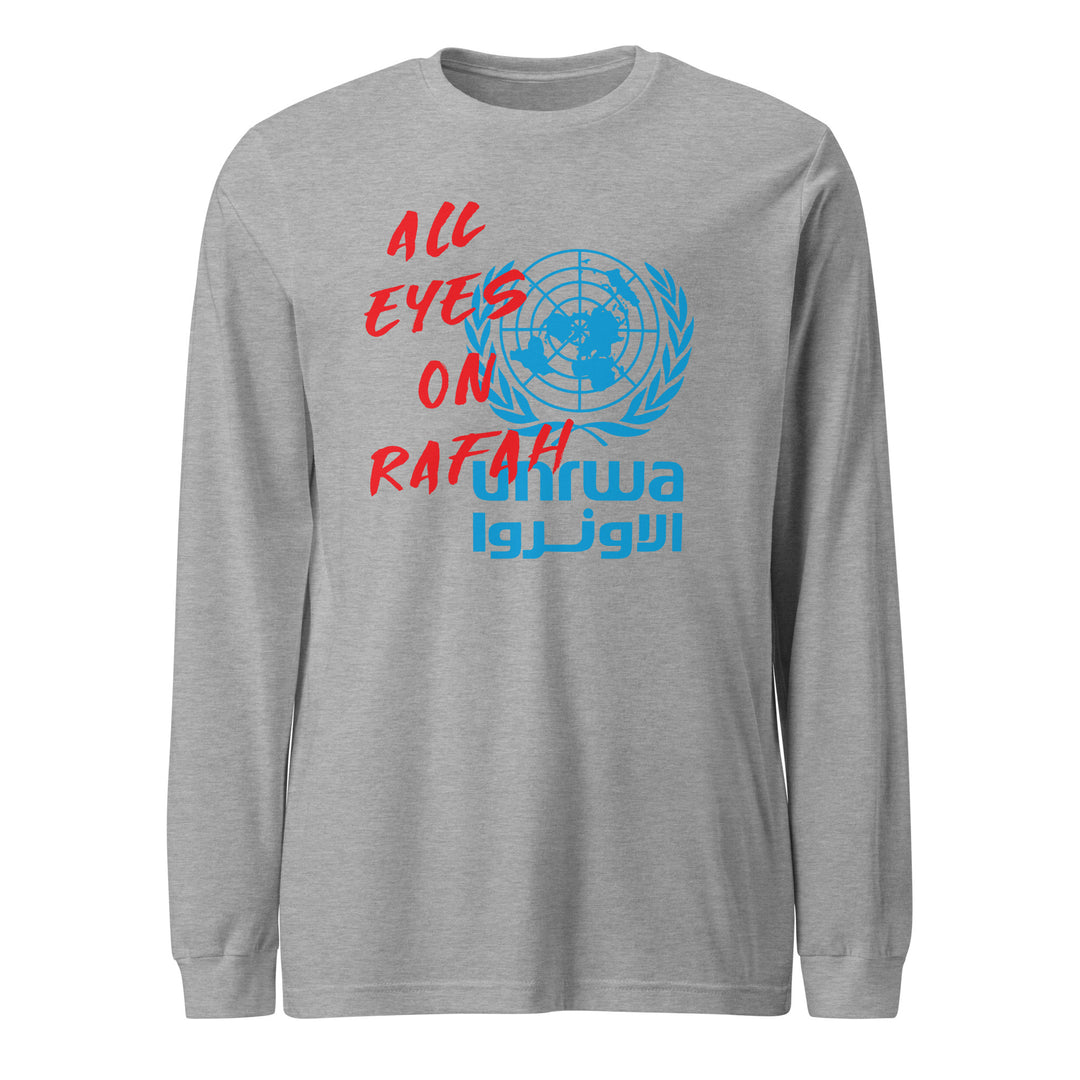 Men Long Sleeve Tee - All Eyes on Rafah, Heather