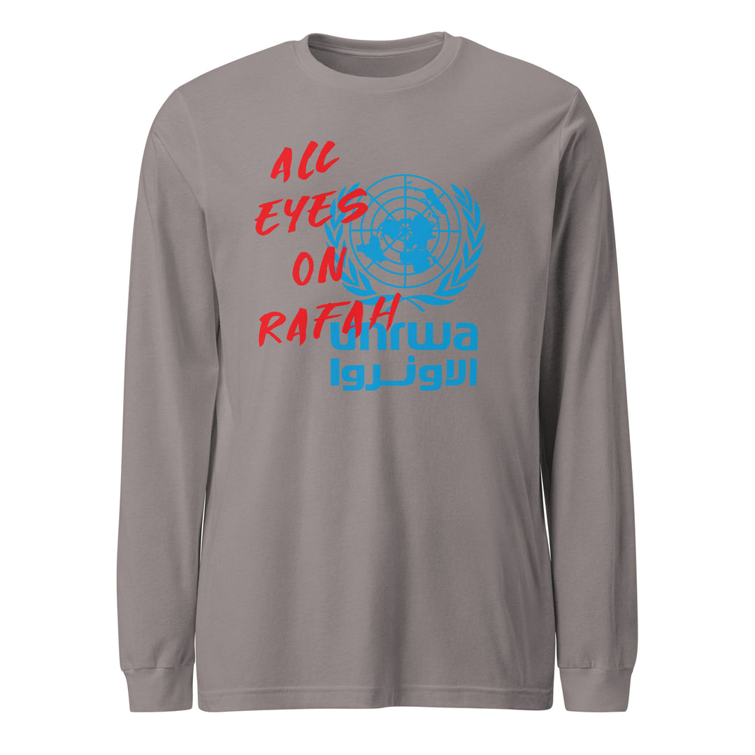 Men Long Sleeve Tee - All Eyes on Rafah, Storm