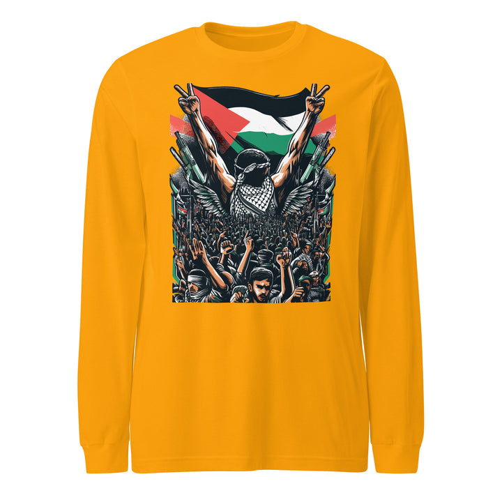 Men Long Sleeve Tee - Art by Moh, Gold