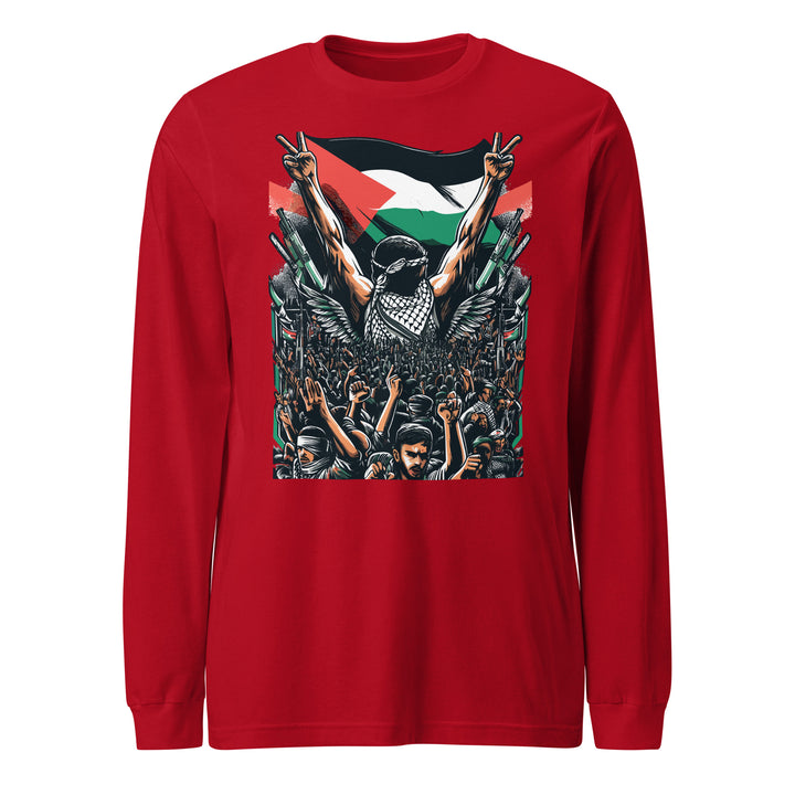 Men Long Sleeve Tee - Art by Moh, Red