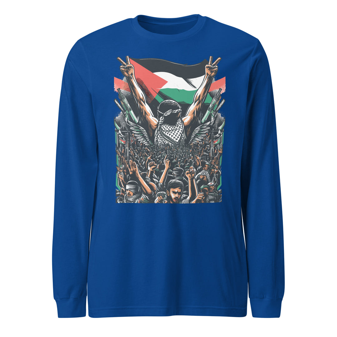 Men Long Sleeve Tee - Art by Moh, True Royal