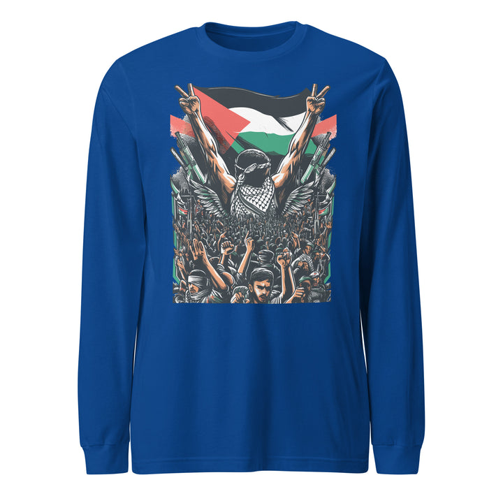 Men Long Sleeve Tee - Art by Moh, True Royal