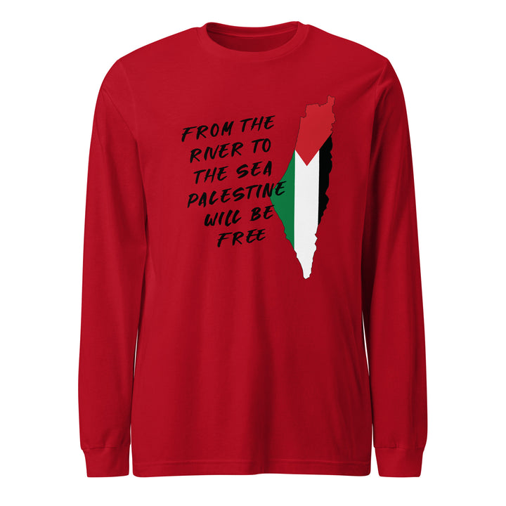 Men Long Sleeve Tee - From the River, Red