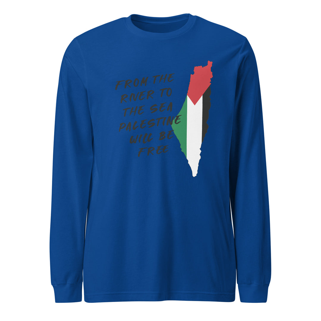 Men Long Sleeve Tee - From the River, True Royal