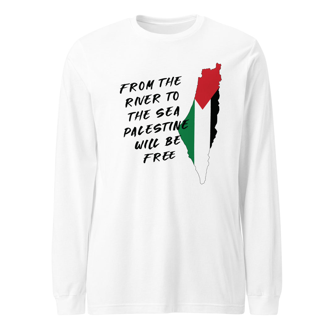Men Long Sleeve Tee - From the River, White
