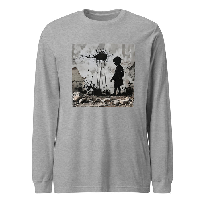 Men Long Sleeve Tee - Palestine Wall, Heather