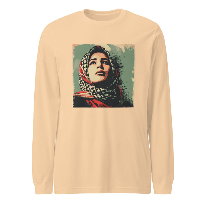 Men Long Sleeve Tee - Palestine Hope, Sand Dune