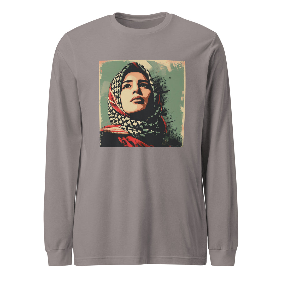Men Long Sleeve Tee - Palestine Hope, Storm