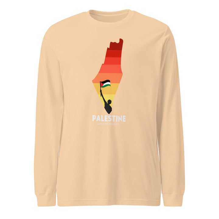 Men Long Sleeve Tee - Palestine Map, Sand Dune