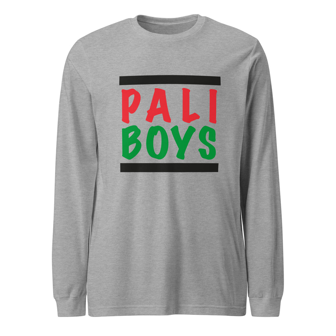 Men Long Sleeve Tee - Palestinian Boys, Heather