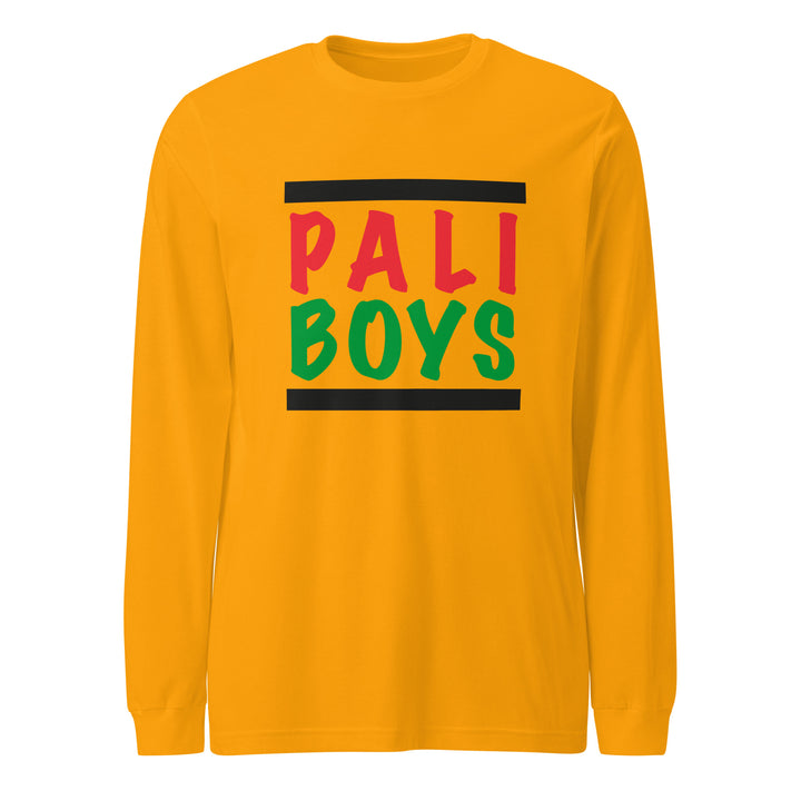 Men Long Sleeve Tee - Palestinian Boys, Gold