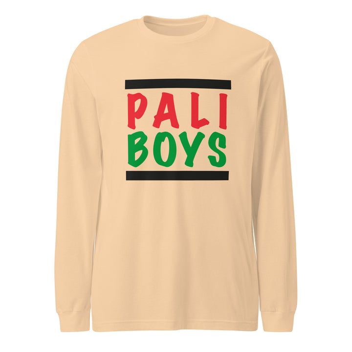 Men Long Sleeve Tee - Palestinian Boys, Sand Dune