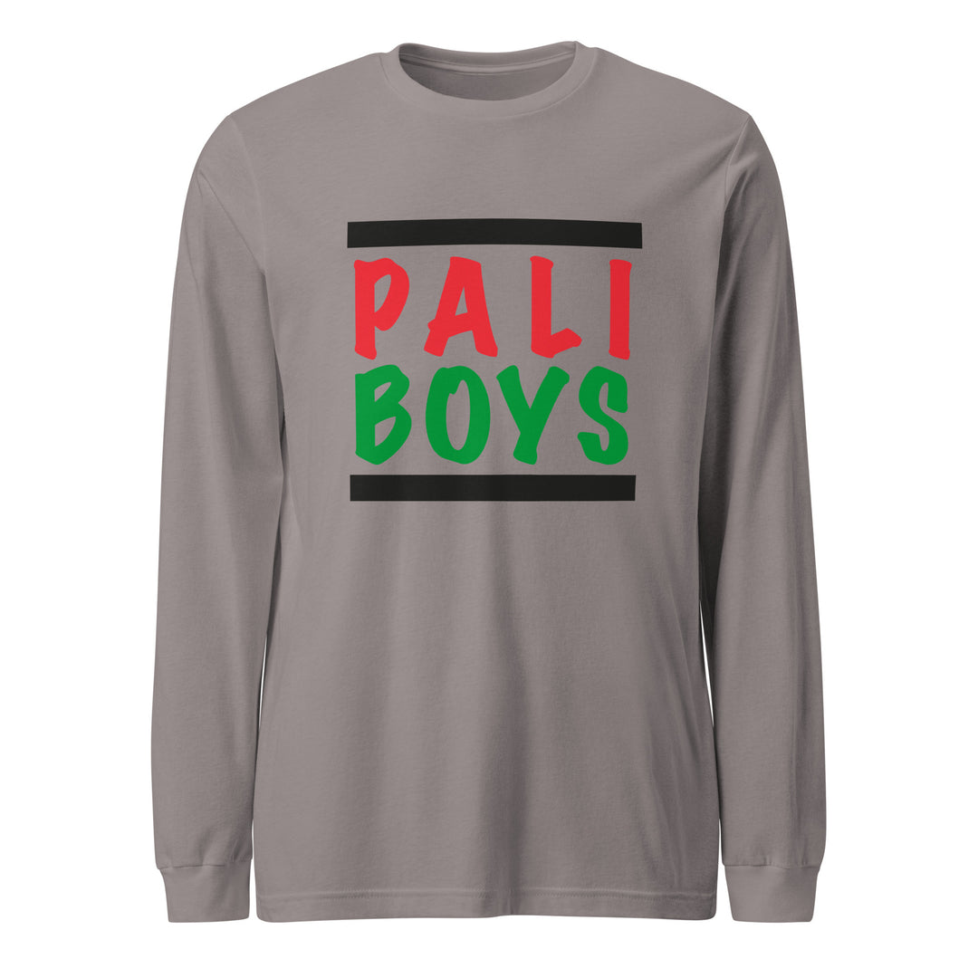 Men Long Sleeve Tee - Palestinian Boys, Storm
