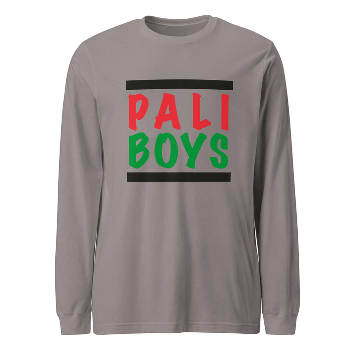 Men Long Sleeve Tee - Palestinian Boys, Storm