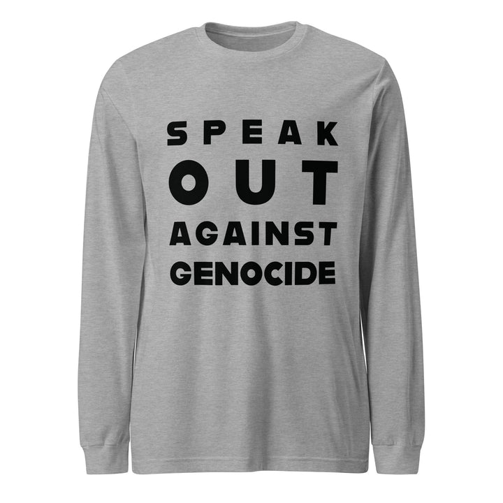 Men Long Sleeve Tee - Speak out against genocide, Heather