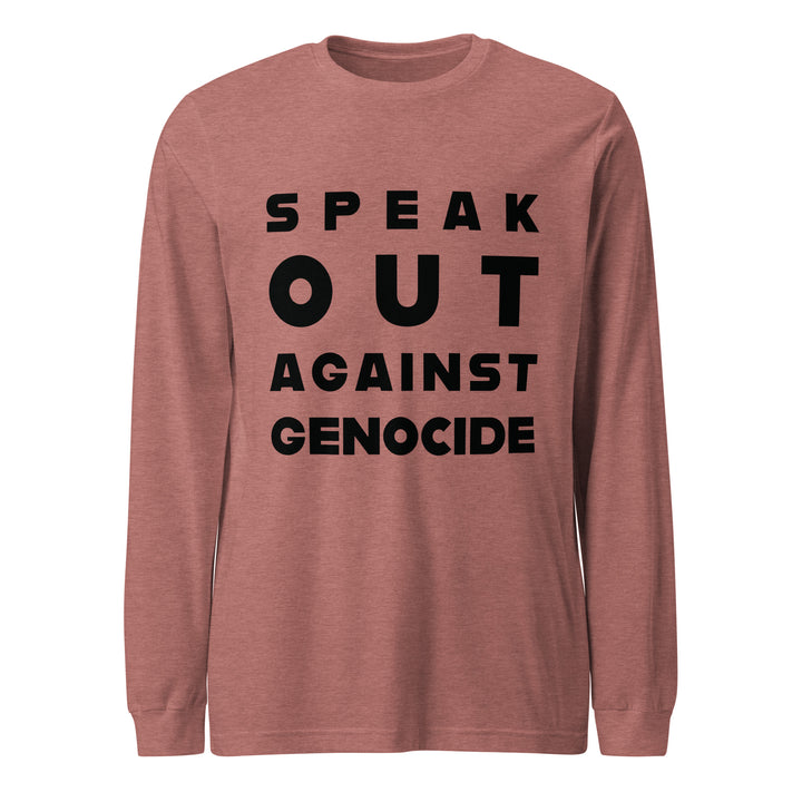 Men Long Sleeve Tee - Speak out against genocide, Heather Mauve