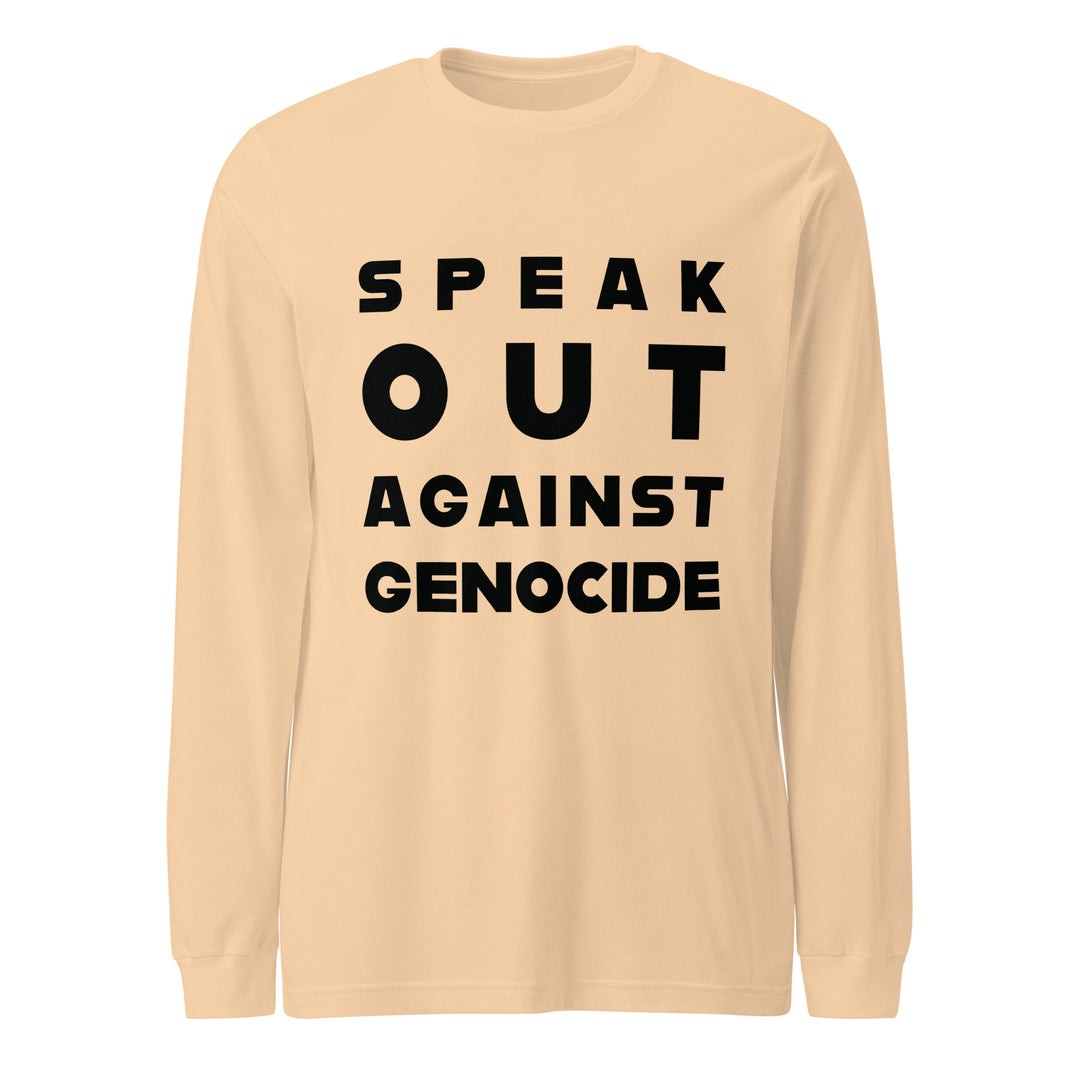 Men Long Sleeve Tee - Speak out against genocide, Sand Dune