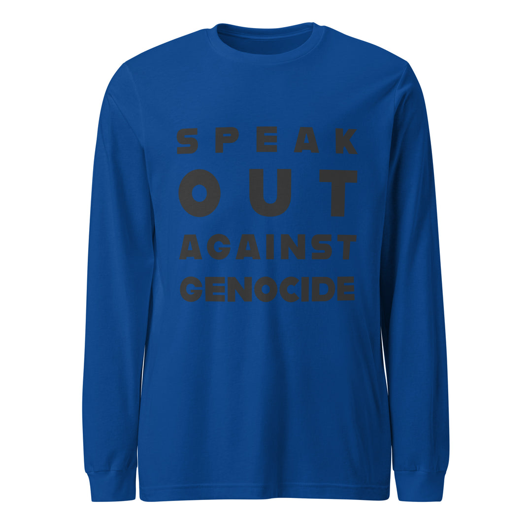 Men Long Sleeve Tee - Speak out against genocide, True Royal