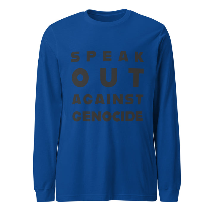 Men Long Sleeve Tee - Speak out against genocide, True Royal