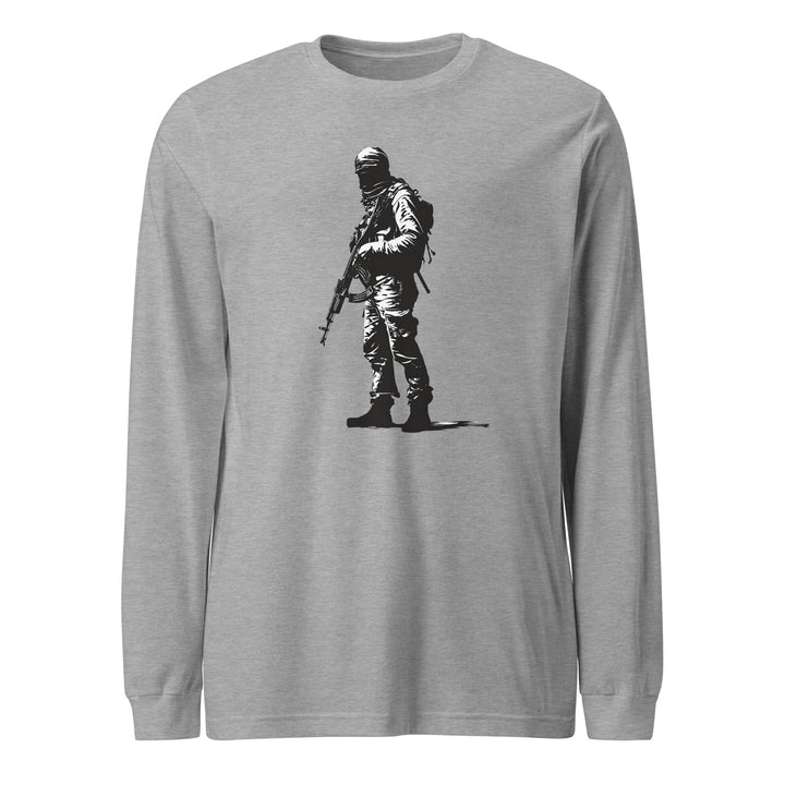 Men Long Sleeve Tee - The Fighter, Heather