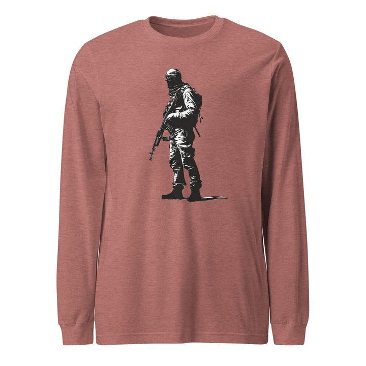 Men Long Sleeve Tee - The Fighter, Heather Mauve