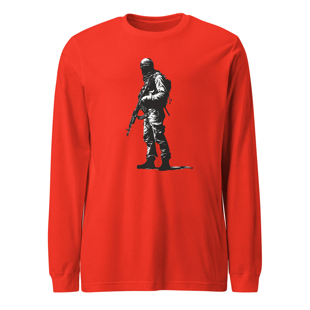 Men Long Sleeve Tee - The Fighter, Poppy