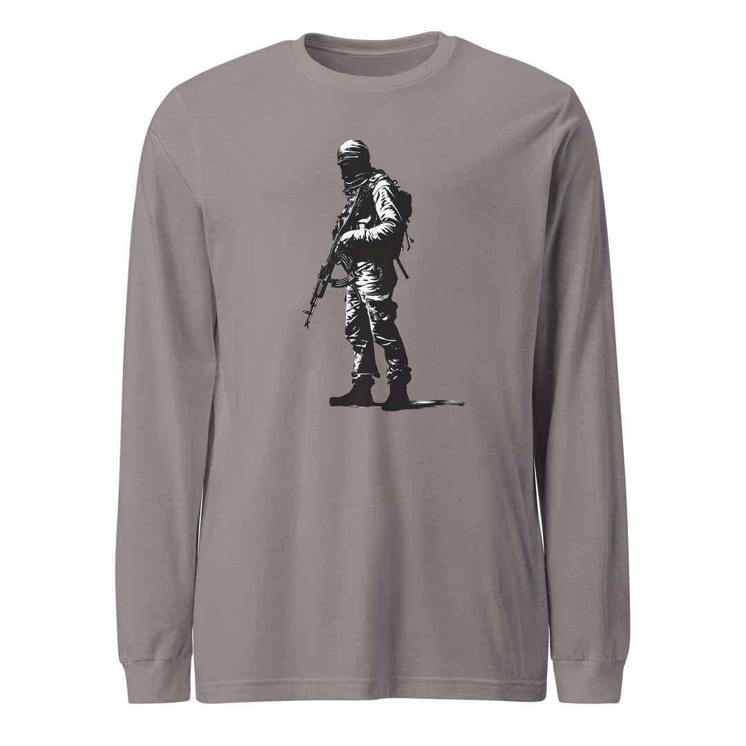 Men Long Sleeve Tee - The Fighter, Storm