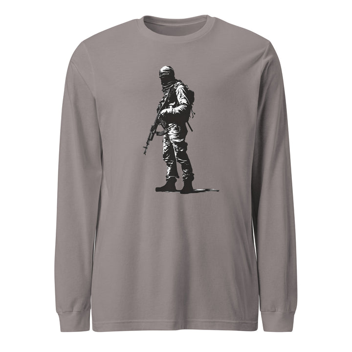 Men Long Sleeve Tee - The Fighter, Storm