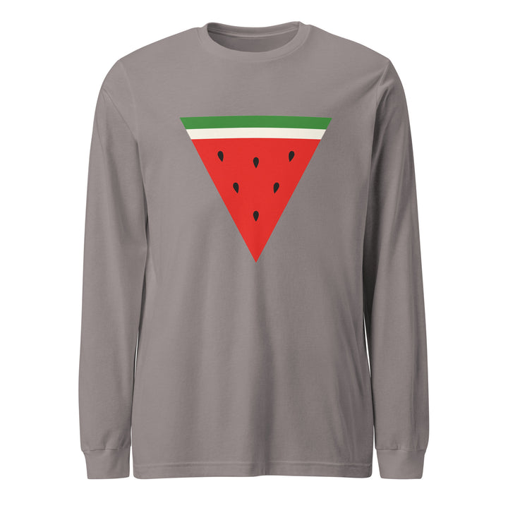 Men Long Sleeve Tee - Triangle Watermelon, Storm