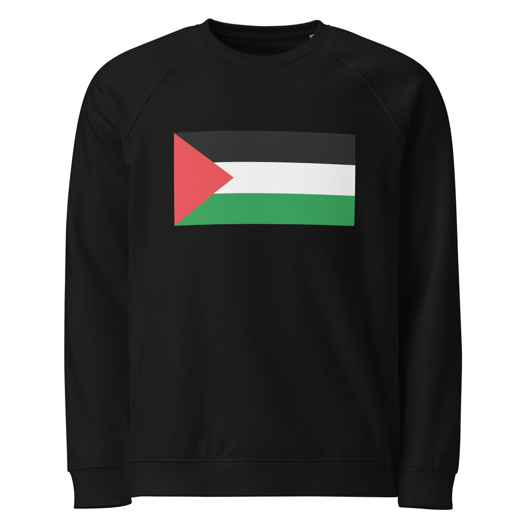 Men organic raglan sweatshirt - Palestine Flag, Black
