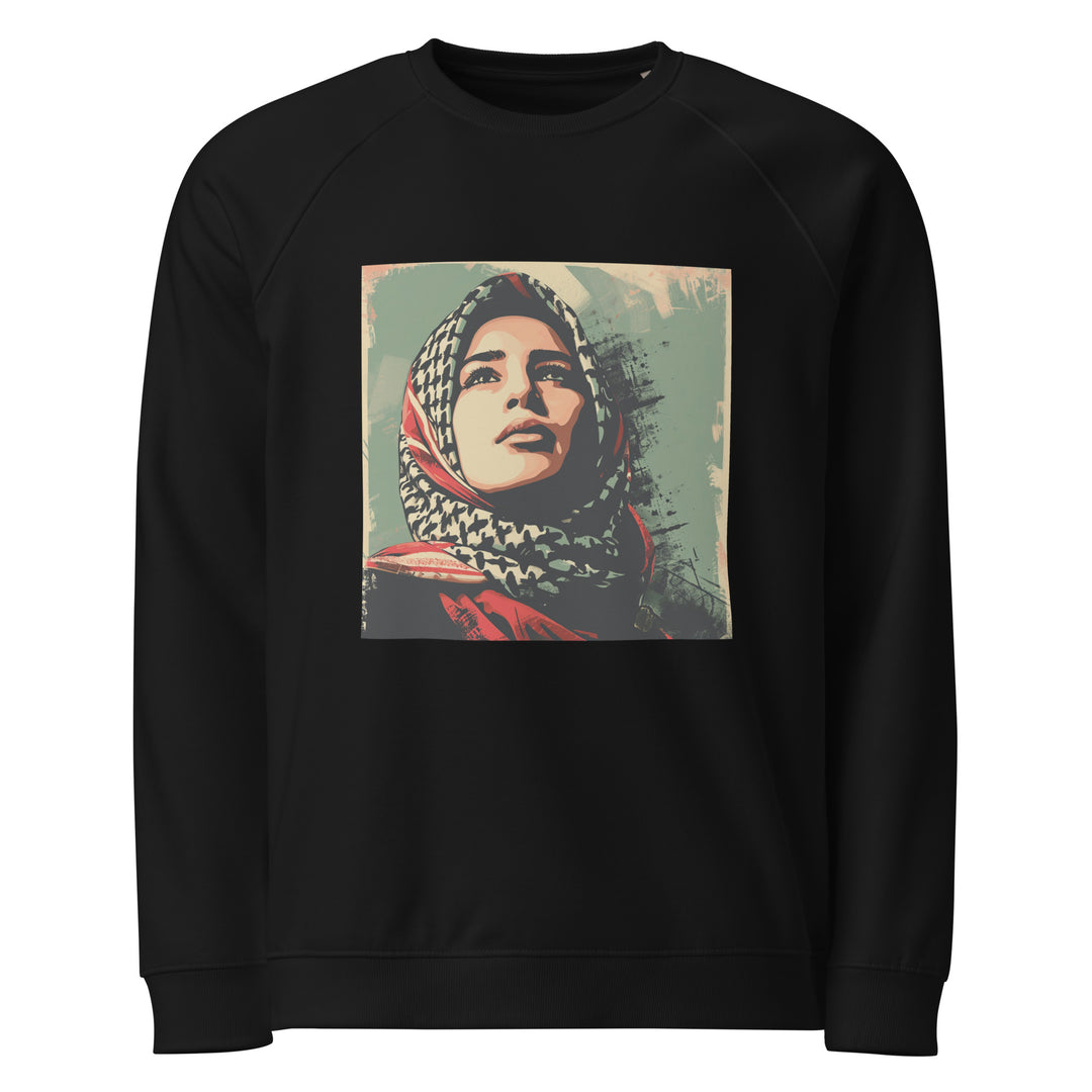 Men organic raglan sweatshirt - Palestine Hope, Black