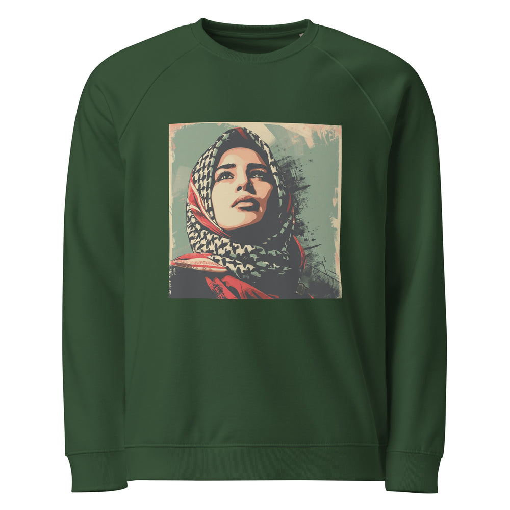 Men organic raglan sweatshirt - Palestine Hope, Green