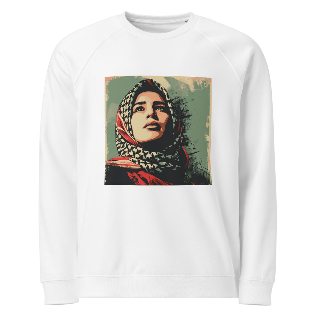 Men organic raglan sweatshirt - Palestine Hope, White