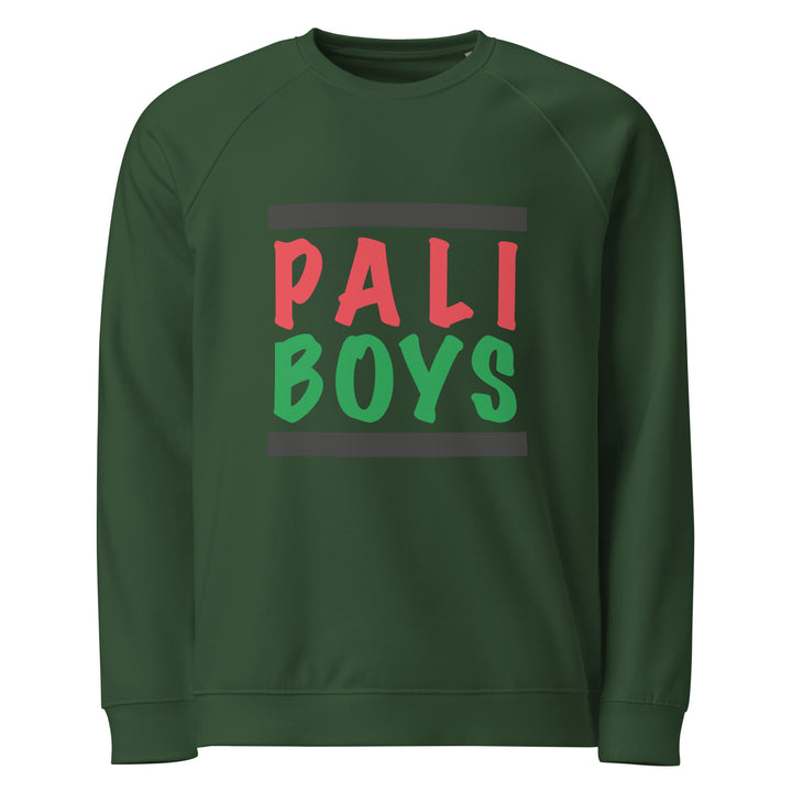 Men Organic Raglan Sweatshirt - Palestinian Boys, Green