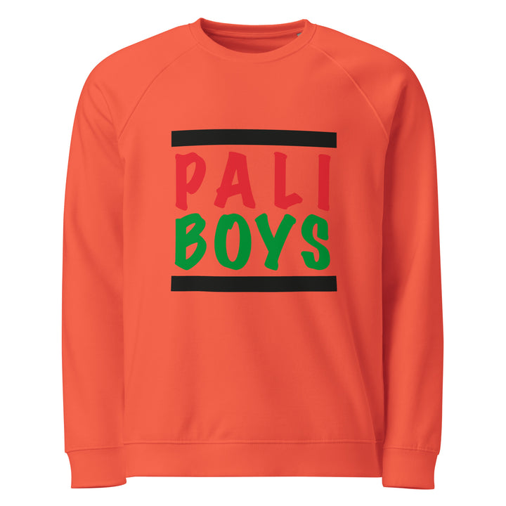 Men Organic Raglan Sweatshirt - Palestinian Boys, Burnt Orange
