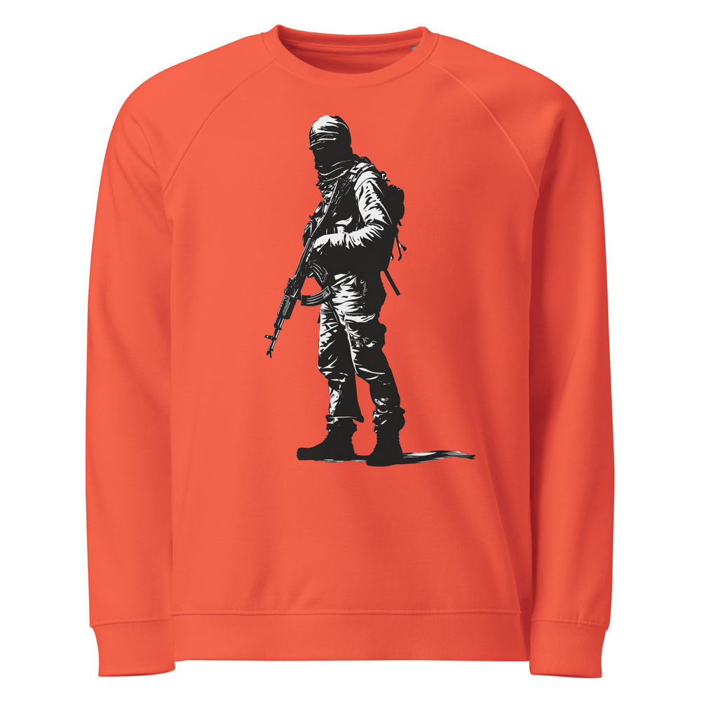 Men organic raglan sweatshirt - The Fighter, Burnt Orange