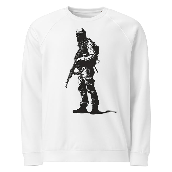 Men organic raglan sweatshirt - The Fighter, White