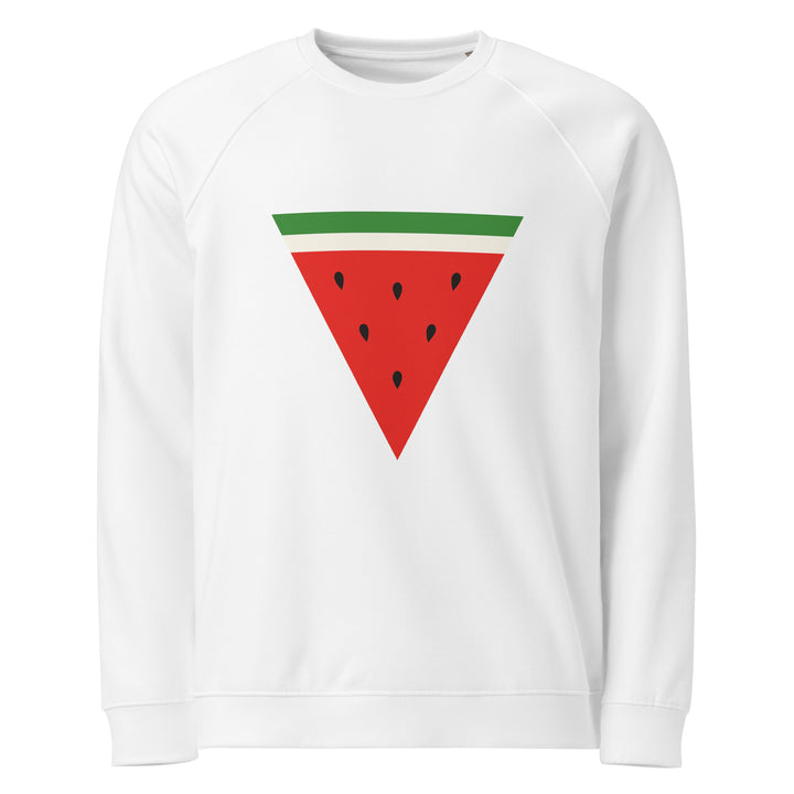Men organic raglan sweatshirt - Triangle Watermelon, White