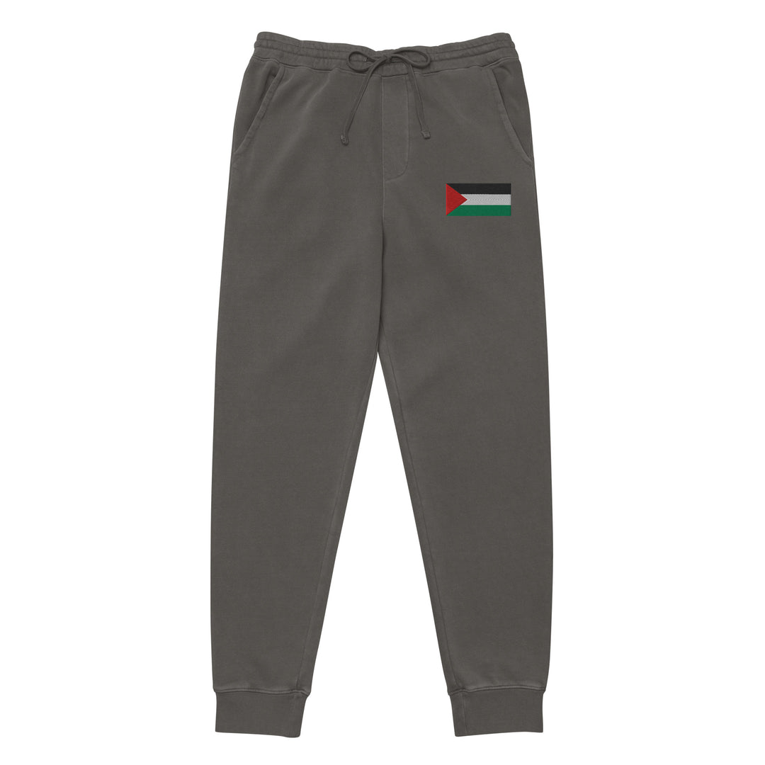 Men pigment-dyed sweatpants - Palestine Flag, Pigment Dyed Sweatpants Pigment Black