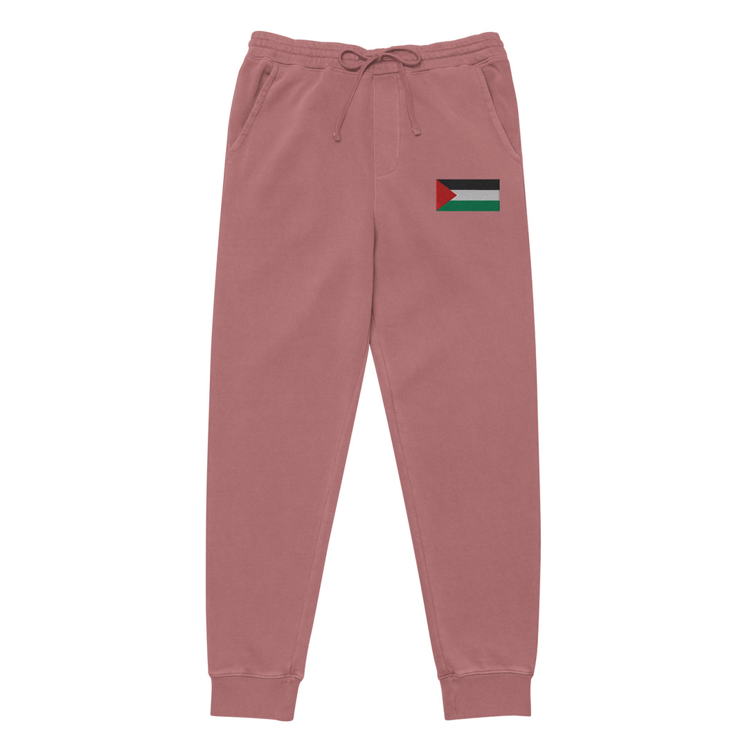 Men pigment-dyed sweatpants - Palestine Flag, Pigment Dyed Sweatpants Pigment Maroon