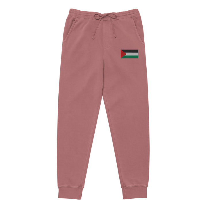 Men pigment-dyed sweatpants - Palestine Flag, Pigment Dyed Sweatpants Pigment Maroon