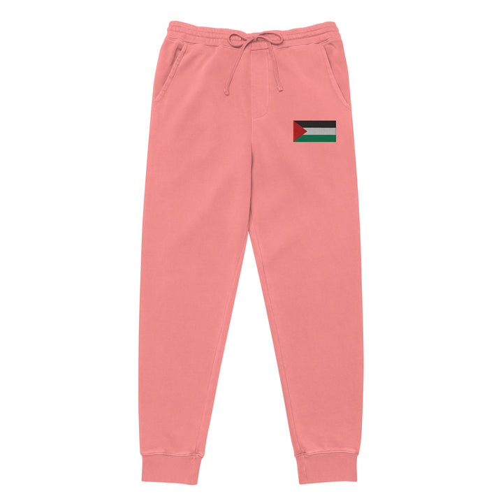 Men pigment-dyed sweatpants - Palestine Flag, Pigment Dyed Sweatpants Pigment Pink