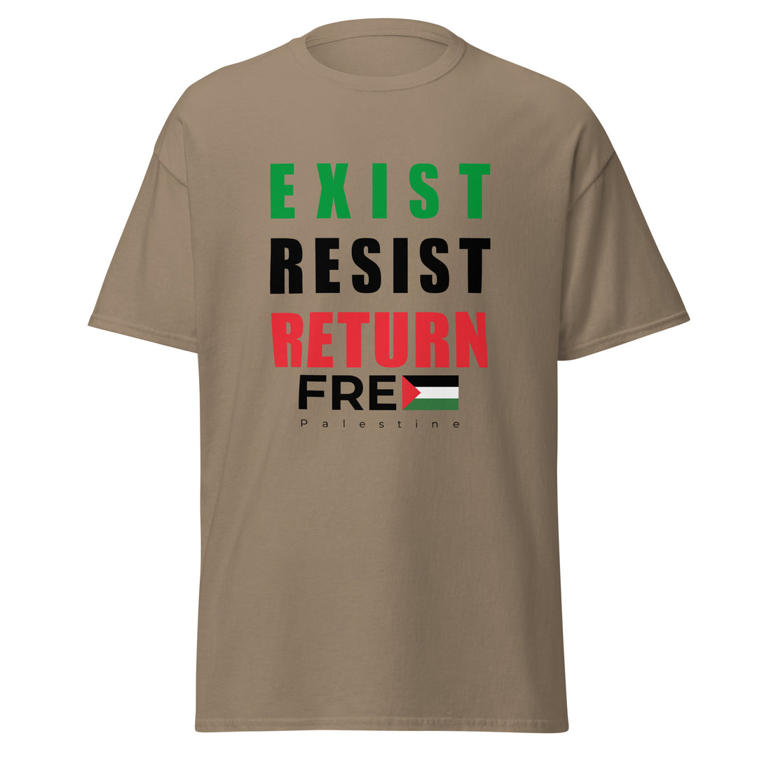 Men’s Classic Tee - Exist. Resist. Return., Brown Savana