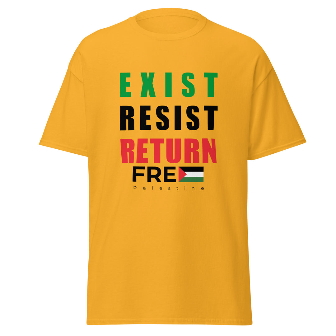 Men’s Classic Tee - Exist. Resist. Return., Gold