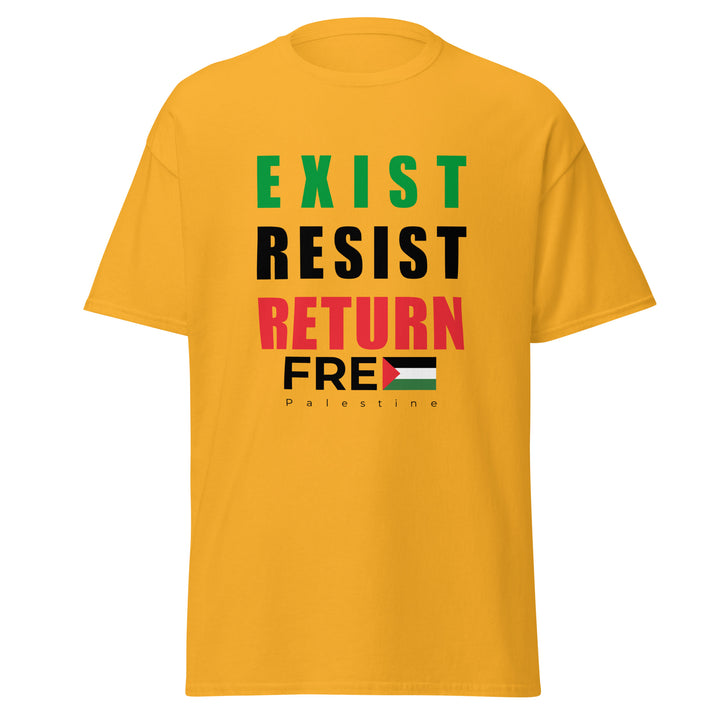 Men’s Classic Tee - Exist. Resist. Return., Gold