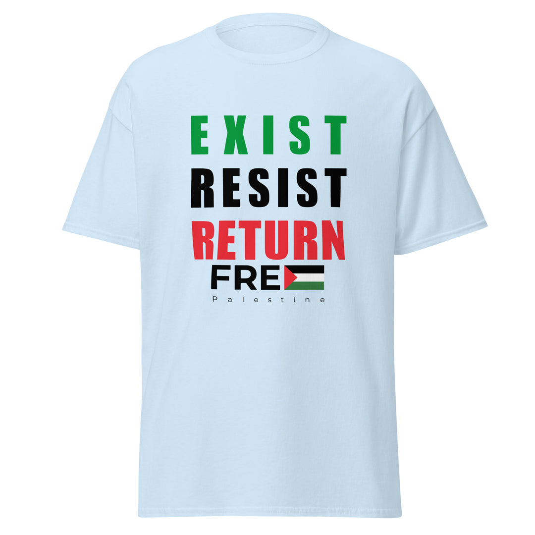 Men’s Classic Tee - Exist. Resist. Return., Light Blue