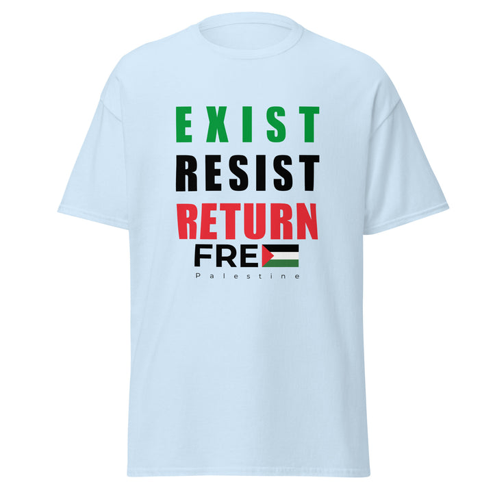 Men’s Classic Tee - Exist. Resist. Return., Light Blue